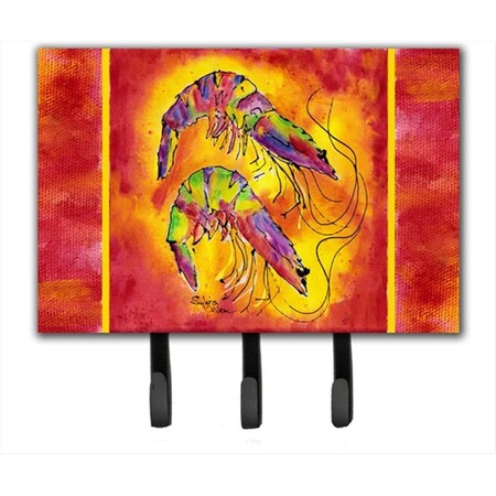 Carolines Treasures 6 x 9 in. Bright Shrimp on Red Leash or Key Holder 8378TH68